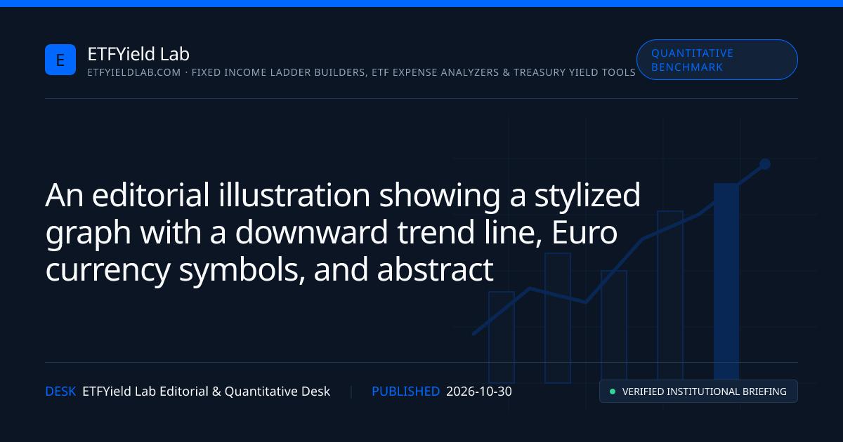 A conceptual illustration depicting a downward trend in economic growth, featuring a stylized graph with a declining line, symbols of the Euro currency, and abstract representations of the Euro zone countries in the background.